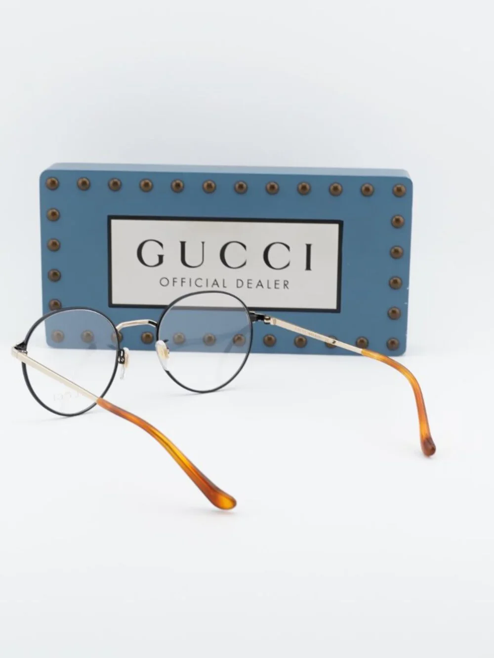 Gucci GG0581O 006 Round Eyeglasses - Black/Gold 50mm